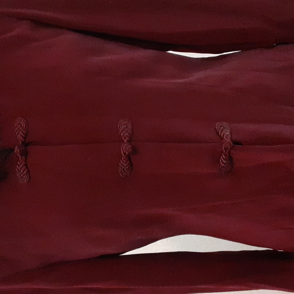 Lined Faux Fur and Decorative Buttons Wine Jacket (Plaza South) - Picture 4 of 13